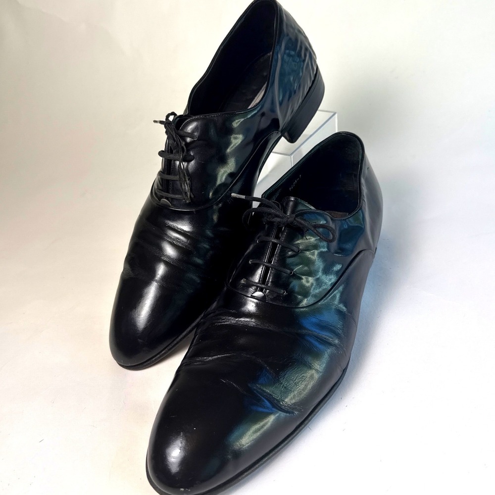 Sandro Moscoloni Mens Black Leather Italian Oxford Dress Shoes 1425-1 Size 13 M